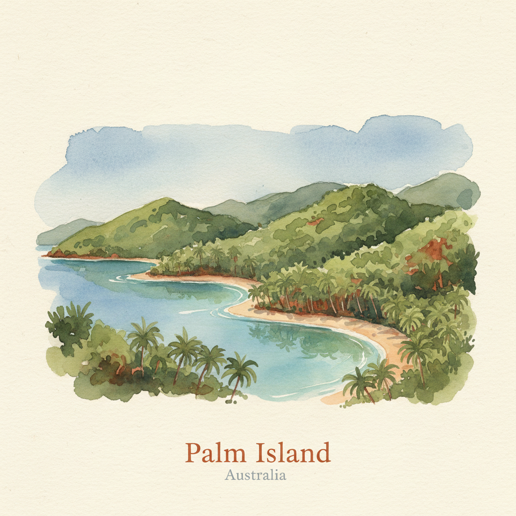 Map showing Palm Island, Queensland, Australia